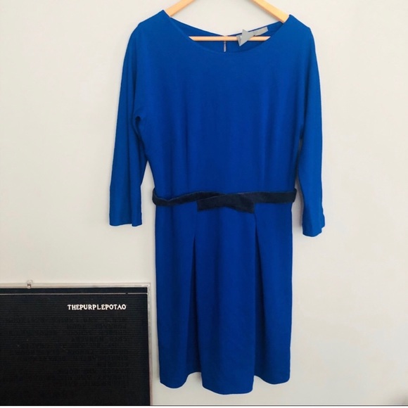 Anthropologie Girls from Savoy Blue & Black A-Line Dress Size M - Picture 3 of 8